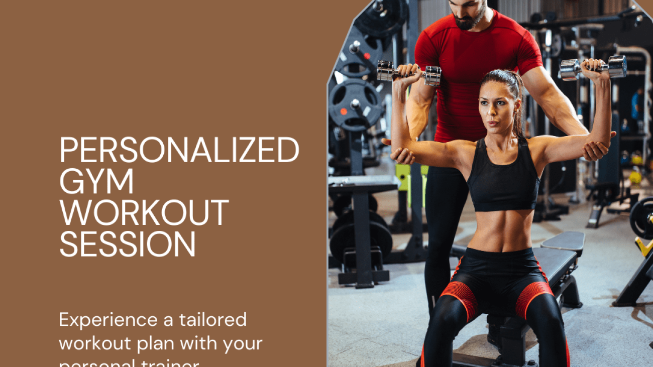 Personal trainer guiding a client through a personalized workout session at the gym.