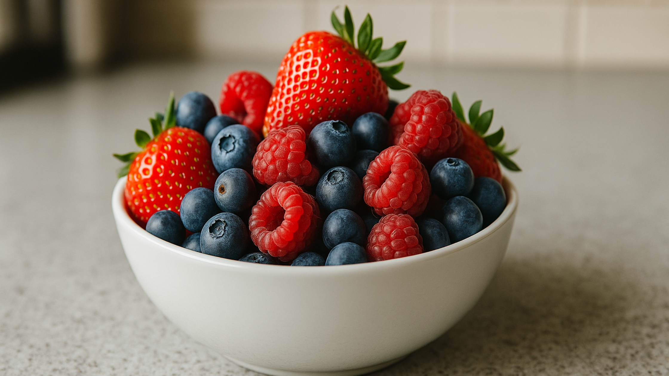 Mixed berries high in antioxidants and vitamin C.